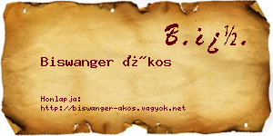 Biswanger Ákos névjegykártya